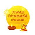 Diwali Dhamaka Poster, Banner or Flyer design. Royalty Free Stock Photo