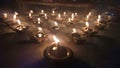 Diwali Diya lamps burning Indian festival Celebrations By Apoorve Verma