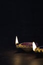 Diwali Diya with colorful decorative for diwali festival