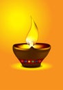 Diwali Diya - Oil lamp illustration