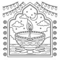 Diwali Diyas Coloring Page for Kids