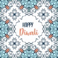 Diwali Festival Background Round Floral Ornament - Diwali Background Template with Floral Ornet