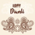 Diwali Festival Background Round Floral Ornament - Diwali Background Template with Floral Ornet