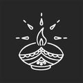 Diwali festival chalk white icon on black background