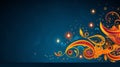 Diwali festival holiday background in Indian Rangoli and floral ornament style