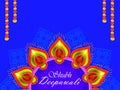 Diwali festival holiday design with Indian floral Rangoli style.Happy Diwali