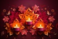 diwali festival of light candles. Colourful illustration Royalty Free Stock Photo