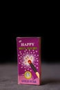 CHENNAI, INDIA - OCTOBER 01, 2019: Diwali festival: matchstick box sparklers over black background Royalty Free Stock Photo