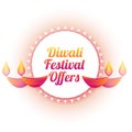 Diwali festival offer colorful diya background design