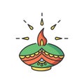 Diwali festival RGB color icon Royalty Free Stock Photo