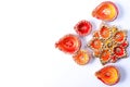 Diwali festive lamp , Colorful diya on white background