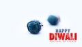 Diwali fire bomb cracker with text for Diwali celebration on white background