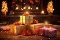 Diwali gift exchange with beautifully wrapped Royalty Free Stock Photo