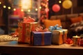 Diwali gift exchange with beautifully wrapped Royalty Free Stock Photo