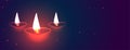 Diwali glowing diya banner design