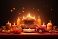 Diwali greetings banner with a warm message and Royalty Free Stock Photo