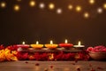 Diwali greetings banner with a warm message and Royalty Free Stock Photo