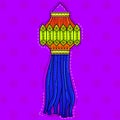 Illustration of desi indian art style diwali hanging lamp. Royalty Free Stock Photo