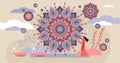 Diwali hindu traditional celebration, tiny flat person concept vector illustration