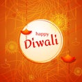 Diwali Holiday Banner of burning diya on Happy Diwali Holiday bright background for light festival of India Creative banner design