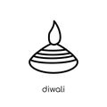 Diwali icon. Trendy modern flat linear vector Diwali icon on white background from thin line Religion collection