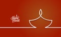 Diwali lamp logo line design background