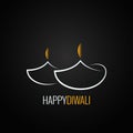 Diwali lamp logo ornate design background