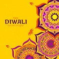 Diwali light festival design. Diwali Hindu festival greeting card.