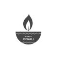 Diwali oil lamp or candle icon design Royalty Free Stock Photo