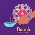 Diwali poster Traditional indian celebration Vector