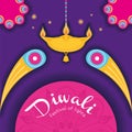 Diwali poster Traditional indian celebration Vector