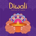 Diwali poster Traditional indian celebration Vector