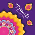 Diwali poster Traditional indian celebration Vector