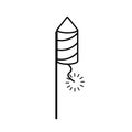 Diwali rocket line icon. Royalty Free Stock Photo