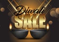 Diwali sale background with oil lamps