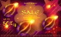 Diwali sale 2024 Black Friday gift card beautiful wallpaper banner flyer vector template