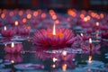 Diwali Serenity: Lotus Lanterns Afloat. Concept Diwali Festival, Serene Decor, Floating Lotus