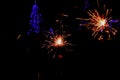 diwali small hand fireworks and beautiful black and lighting background, Close up of man hands holding sparkler,diwali lighting, Royalty Free Stock Photo