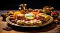 Diwali sweets and desserts on a plate