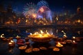 Diwali wishes featuring a stunning display of