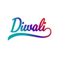 Diwali written in colorful typography. happy diwali