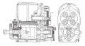 Dixie 4 Cylinder Magneto, vintage illustration