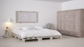 DIY bedroom, scandinavian white eco chic design