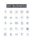 Diy business line icons collection. Handmade venture, Homemade enterprise, Bespoke business, Crafty company, Artisan