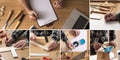 DIY and carpentry collage Royalty Free Stock Photo