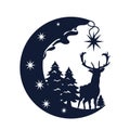 DIY Christmas stencil for creativity and home decor. A month in the stars and a fabulous deer in the forest.