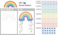 DIY dot puzzle stickers rainbow a4