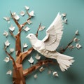 Diy Dove Paper Craft With Polygon Design For Nature-inspired Wall Decor