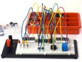 DIY electronics on breadboard (raster) Royalty Free Stock Photo