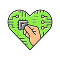diy electronics tech enthusiast color icon vector illustration
